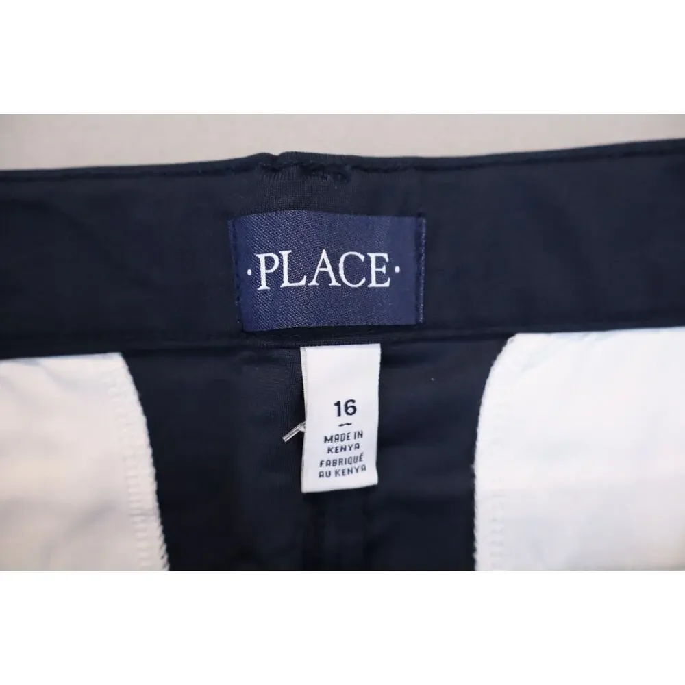 NEW The Children's Place Boy Navy Blue Uniform Quick Dry Skinny Chino Pants 16